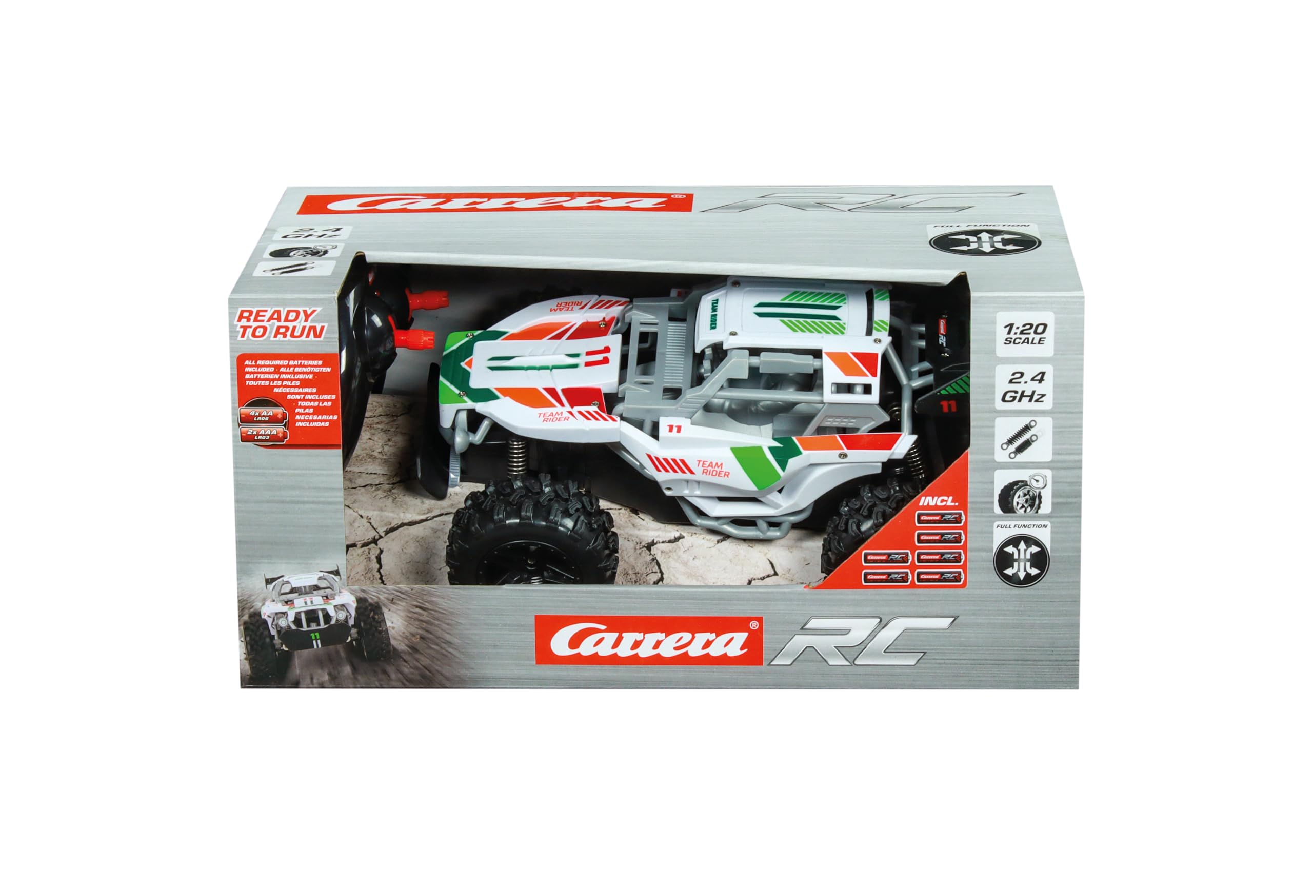 CARRERA 370200003 – RC Team Rider 2,4GHz Buggy mit Luftreifen